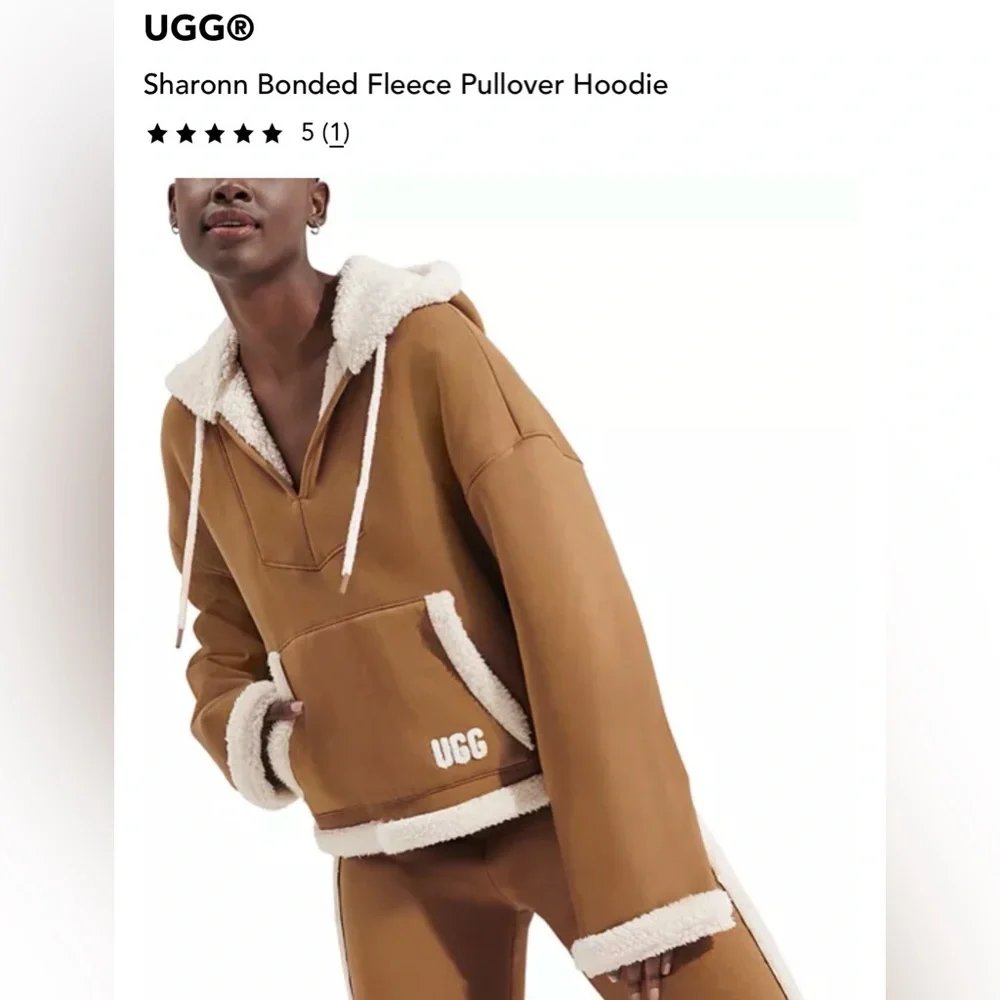 UGG Women’s Medium Sharonn Bonded Fleece Pullover Hooded NWT - Picture 3 of 6